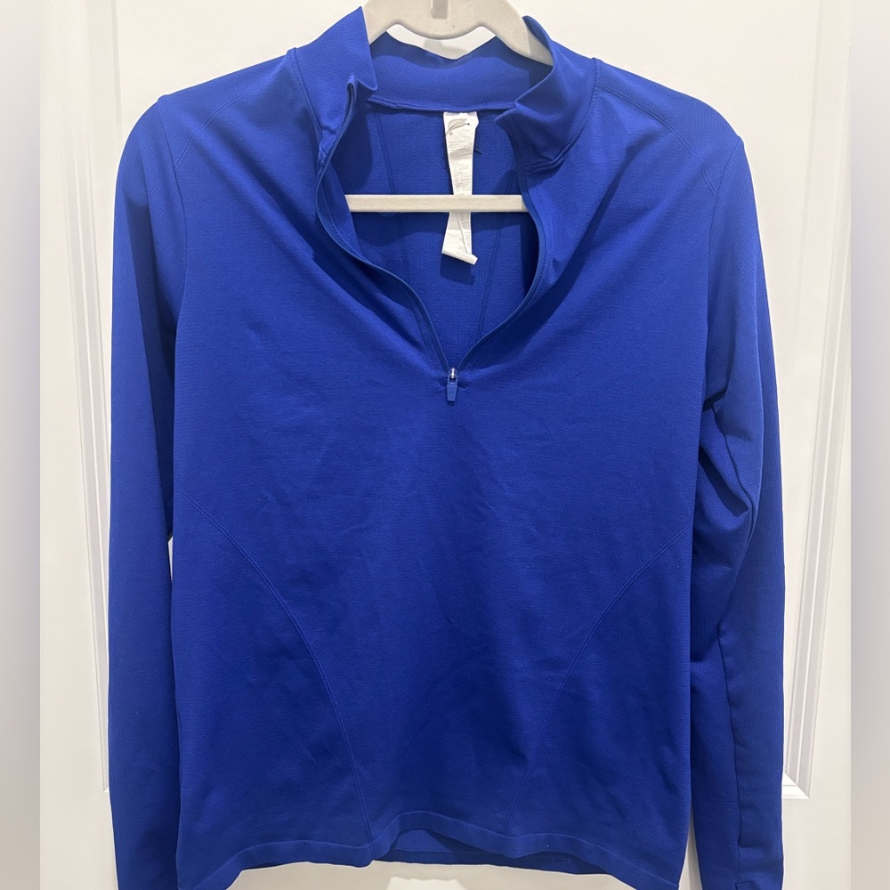 Fabletics Blue Half Zip Athletic Pullover Top Medium Activewear